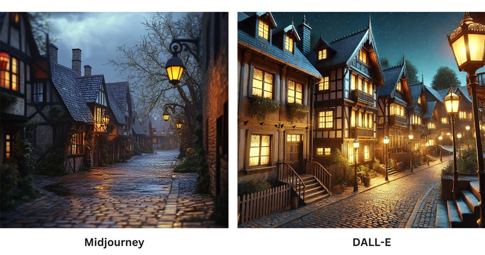 Midjourney vs DALL-E image quality.