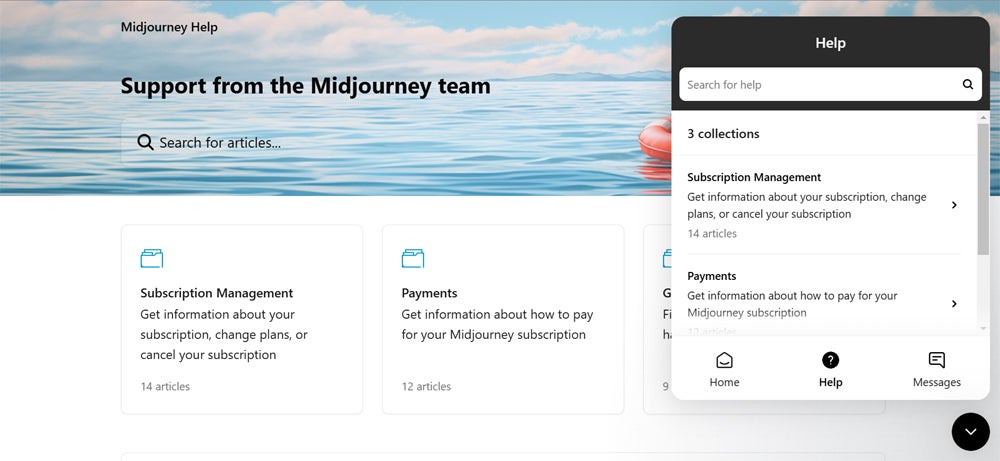 Midjourney support.