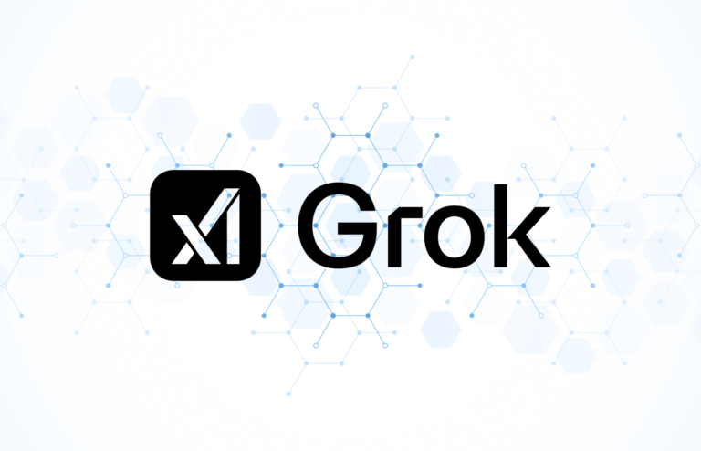 News graphic featuring the logo of Grok.